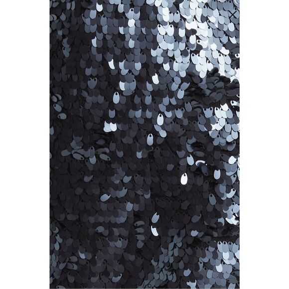 NWT French Connection Bisma Sequin Dress 4 Gunmetal Silver Wrap Holiday NYE - Picture 3 of 9